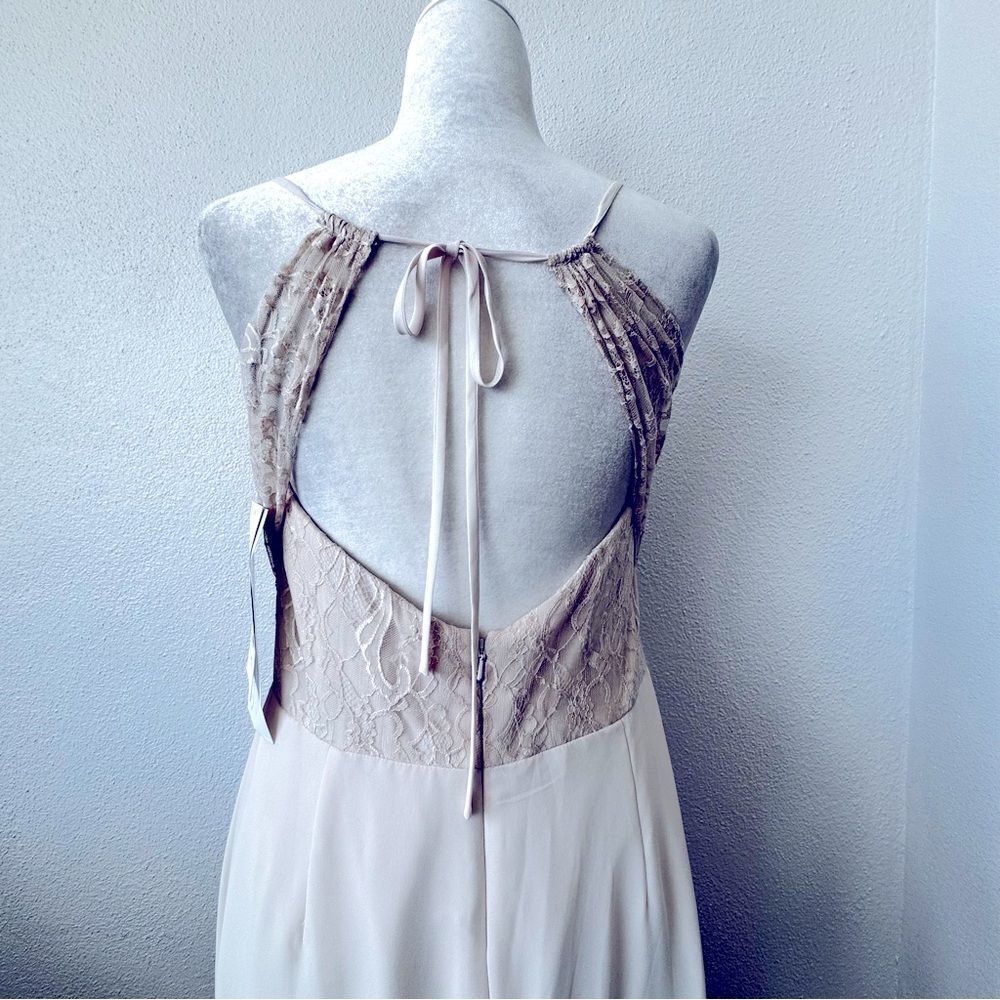 Hayley Paige Cream Formal Dress Chiffon Lace SZ 10 NWT - Picture 6 of 15